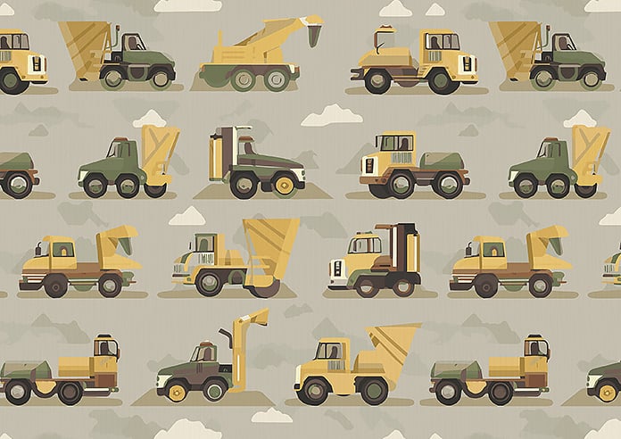 Construction Crew, Tarmac - Motorised Roman Blind - Image 7